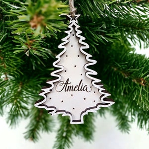 Personalized Christmas Ornament, Name Ornament, Custom Christmas Tree Decor with Name, Kids Personalized Wooden Ornament, Xmas Ornaments