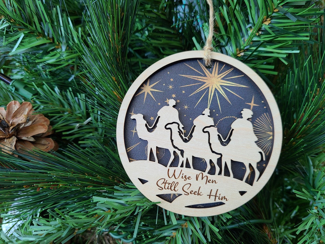 Nativity Scene Layered Wood Ornament Sets, Holiday Home Decor, Church