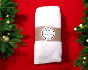 Wool Cotton Triple Layer Castor Oil Pack  with plastic cover ~Handmade in the Missouri Ozarks~