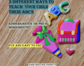Pre-K / Kindergarten Learning ABC | Lowercase and |Uppercase Making learning fun | Instant Download |  Homeschool Curriculum