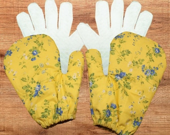 Pair of Castor Oil Pack Mittens WITH ELASTIC ENDS and Glove Inserts | Natural Cotton |Carpal Tunnel*| Arthritic Hands*| Moisturizing Gloves