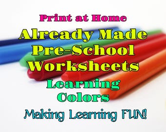 Pre-K Activity Worksheets | 15 Page Bundle | Preschool Learning | Learning Colors | Instant Download | Homeschool Curriculum |