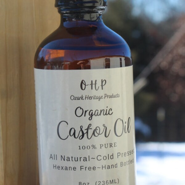 NEW LOOK | Cold Pressed | 8 oz Glass Bottle | Organic Castor Oil | All Natural | Hexane FREE |