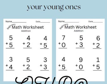 Kindergarten Worksheets | 20 Beginners Math Worksheets 5-10 | Instant Download | Printable PDF | Learning at Home | Homeschool Activities
