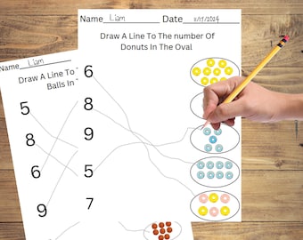 Number Matching Worksheets | 20 Preschool Worksheets | Homeschooling | Learning to Count |