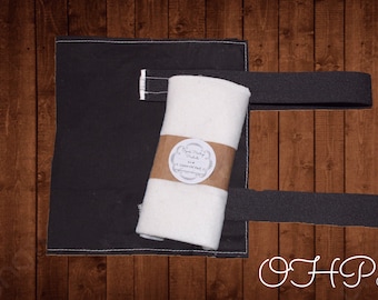REUSABLE! Castor Oil Pack Wrap/Belt Holder for Liver area- free Unbleached Cotton Castor Oil Pack Flannel included!