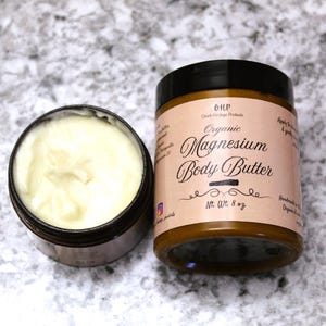 Organic Magnesium Body Cream: Whipped Shea Butter Lotion, Lavender Cinnamon Spice