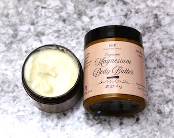Organic Magnesium Body Cream| Soothes Sore Muscles | Lavender| Cinnamon Spice| Whipped Shea Magnesium Lotion| Vegan| Alpha Gal Friendly