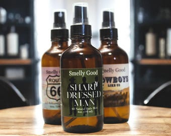 Men's All Natural Body Mist: Bourbon, Oak, Cedar, Vanilla, Sandalwood Scent, Alcohol-Free