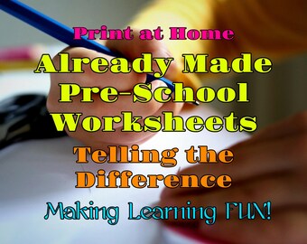 Pre-K Activity Worksheets | 5 Page Bundle | Preschool | Instant Download | Homeschool | Toddler Learning Worksheets |