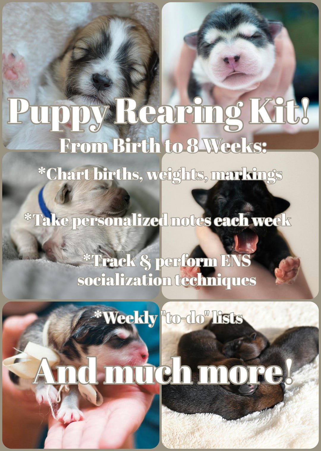 Puppy Rearing Kit: Birth to 8 Weeks Printable Charts (PDF) - Etsy