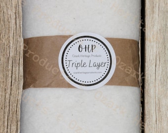 Wool Cotton Triple Layer Castor Oil Pack  with plastic cover ~Handmade in the Missouri Ozarks~
