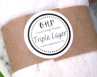 TRIPLE LAYER 9x18 Cotton Castor Oil Pack~Support Small Family Ranch~Handmade in the Missouri Ozarks