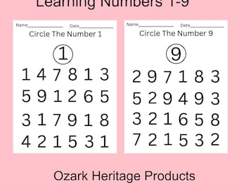Numbers 1-9 Kindergarten Worksheets: Learning Activities (Printable PDF)