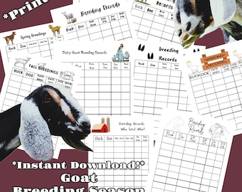 Goat Breeding Season Records | Farm Helps | Farm Records | Goat Raising | Homesteading | Breeding Records | Raising Livestock |