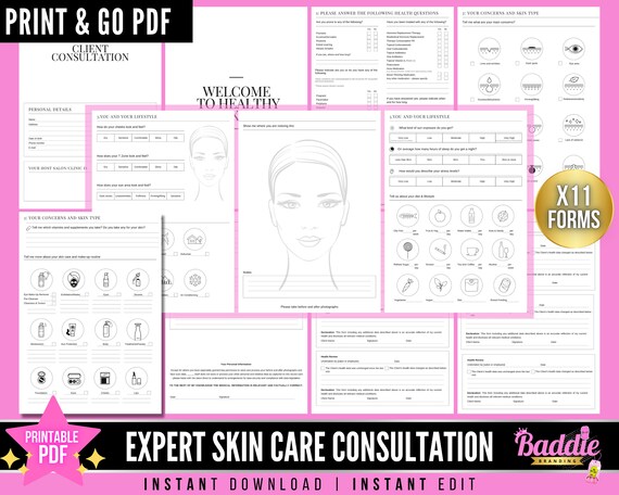 Printable PDF Skin Care Forms Esthetician Forms Consent - Etsy