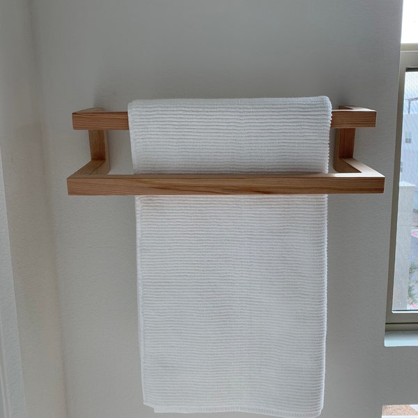 Oak Towel Holder, Oak Wall Mounted Towel Rack, Decorative Towel Bar, Oak Towel Rack, Wood Towel Bar, towel organizer storage