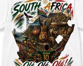 Zuid-Afrikaans voetbal png, WK 2026 voetbalontwerp, Zuid-Afrika fanart, sublimatieshirt png, afdrukbare voetbalafbeelding