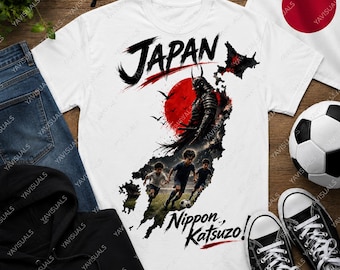 Japan World Cup 2026 Shirt, Japan Soccer Fan Tee, Samurai Football Shirt, Japanese Soccer Graphic Tee, Anime Style Football Shirt
