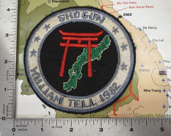 patch ,   us air force squadron,  usaf , william tell 1982 team kadena  ,, having ,, vietnam war , korea war