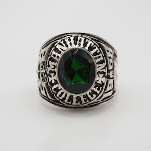 01, ring ,   Manhattan , College ring , 1968 , School ring , New York City , US size: 9 , solid sterling 925,  allow 9 days to mail out