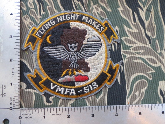 Patch , Flying Nightmares , Usmc Patch , Usmc Vmfa 513 , 