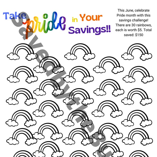take PRIDE in your Savings Challenge!! Digital Download!