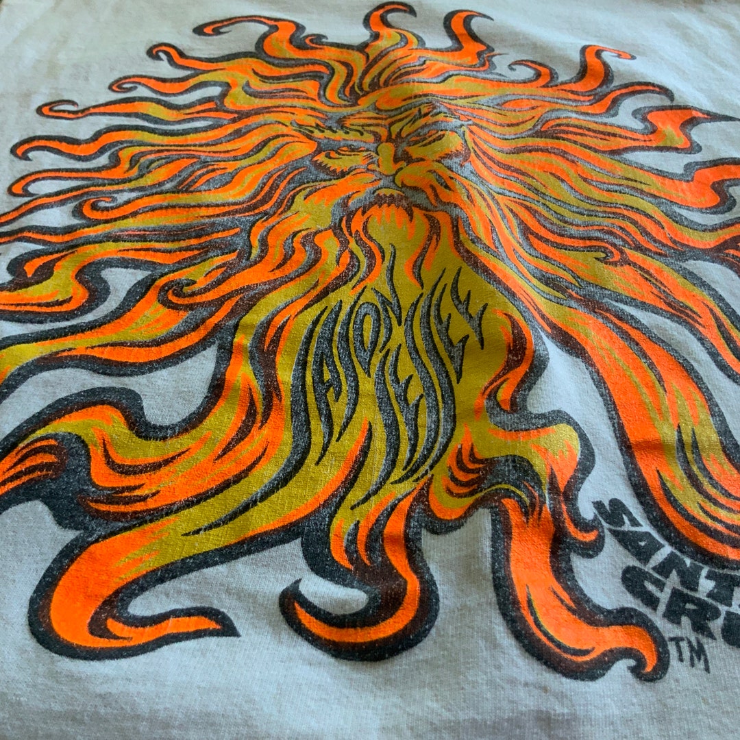 Vintage 80s Santa Cruz Jason Jessee Sun God Sk8 Shirt 1980s Vintage 80s Santa Cruz Jason Jessee Sun God Sk8 Shirt 1980s