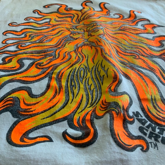 80s USA製 Santa Cruz Skateboards Jason jessee Tシャツ サイズS スケートボード ヴィンテージ ジェイソンジェシー サンタクルーズ Vintage 80s Santa Cruz Jason Jessee Sun God Sk8 Shirt 1980s