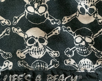 Vintage 80s Life's A Beach Surfgear Punk Skull Shorts 1980s Vintage 80s Life's A Beach Surfgear Punk Skull Shorts 1980s