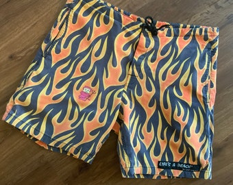 Vintage 80s Life's A Beach Surfgear Devil Flames Hell Shorts Vintage 80s Life's A Beach Surfgear Devil Flames Hell Shorts