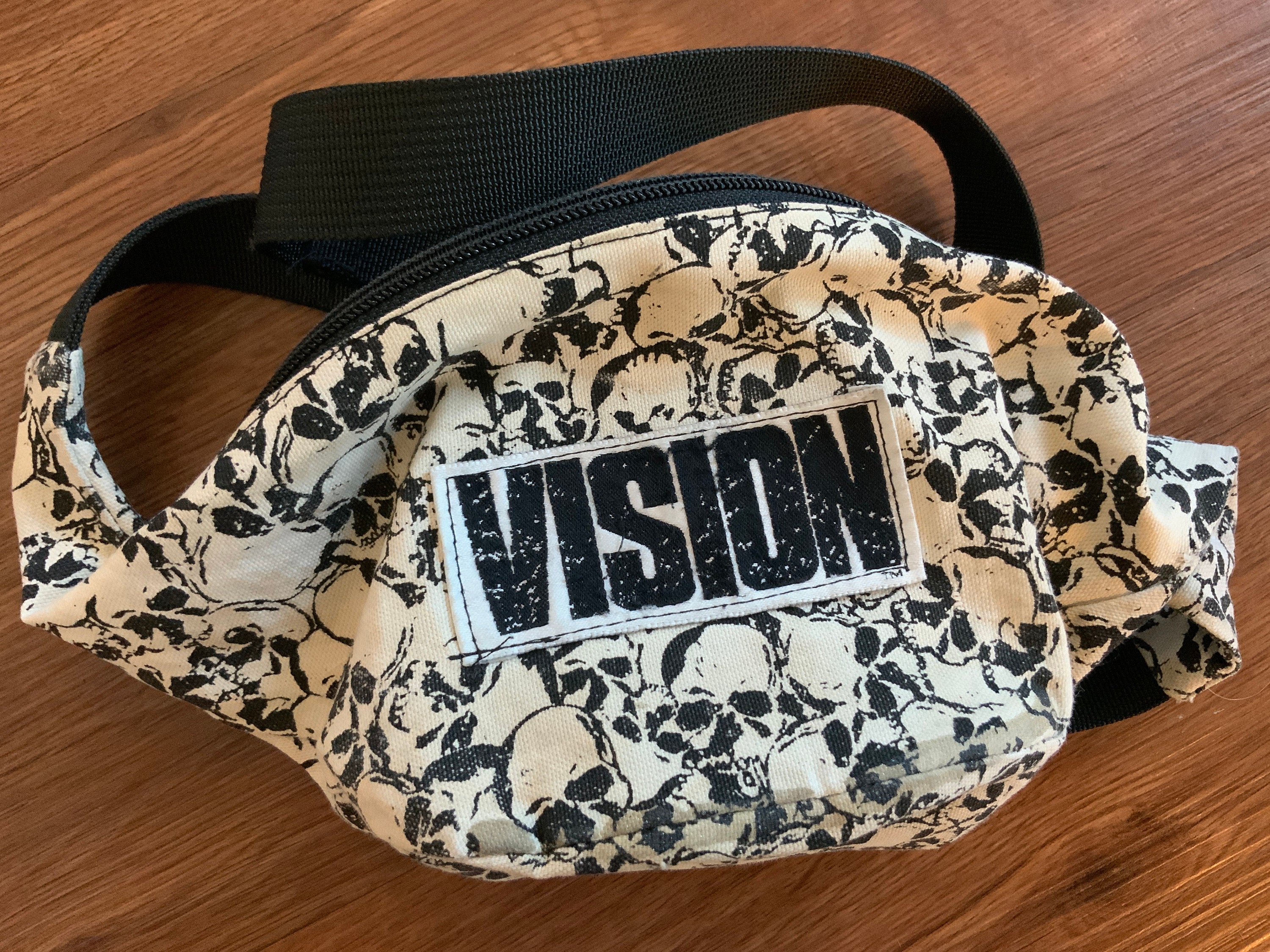 Vintage 80s Vision Street Wear Skulls Bum Bag 1980S VSW Vintage 80s Vision Street Wear Skulls Bum Bag 1980S VSW