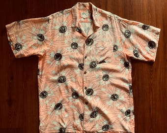 Vintage 80s Reminiscence Bowling Pin Shirt 1980s Stewart Richer Busby Berkeley Rockabilly Punk Button Up