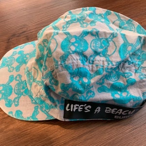 Vintage 80s Life's A Beach Surfgear Punk Skull Hat 1980s Cyle Cap