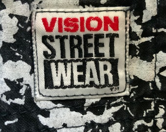 Vintage 80s Vision Street Wear Crackle Print Pants Old Ghosts  1980s Skate Surf Punk Memphis Milano VSW Skater Trousers