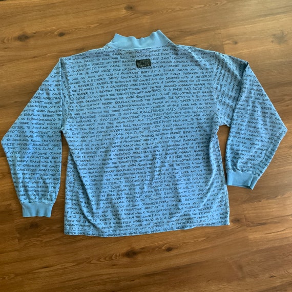 Vintage 1980's JIMMY'Z Surf Skate History Long Sleeve Shirt Vintage 1980's JIMMY'Z Surf Skate History Long Sleeve Shirt