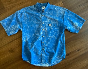 Vintage 80s Vision Street Wear Button Up Shirt 1980s Acid Thrashed  Skate Surf Punk Shirt