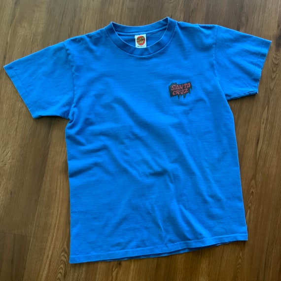 80s. SANTA CRUZ ロゴ Tシャツ 青 Vintage 80s Santa Cruz Skateboards Jeff Kendall Atomic Man T