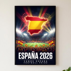 Spanien-Fußballposter, Spanien-Landkarte als Wandbild, Geschenk für spanische Fußballfans, Wandbild der spanischen Mannschaft