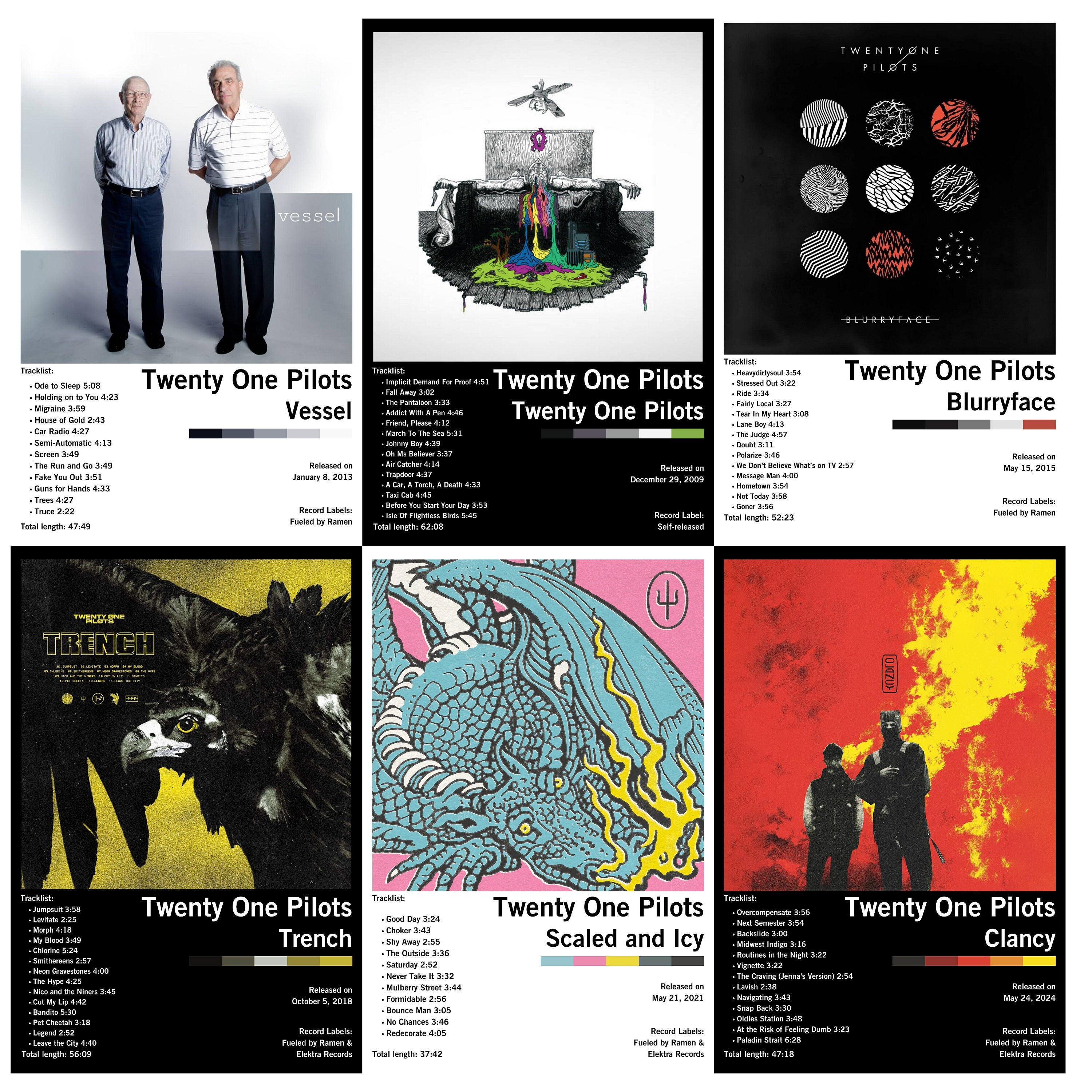 Twenty One Pilots Album Art Poster Set: Customizable Music Decor