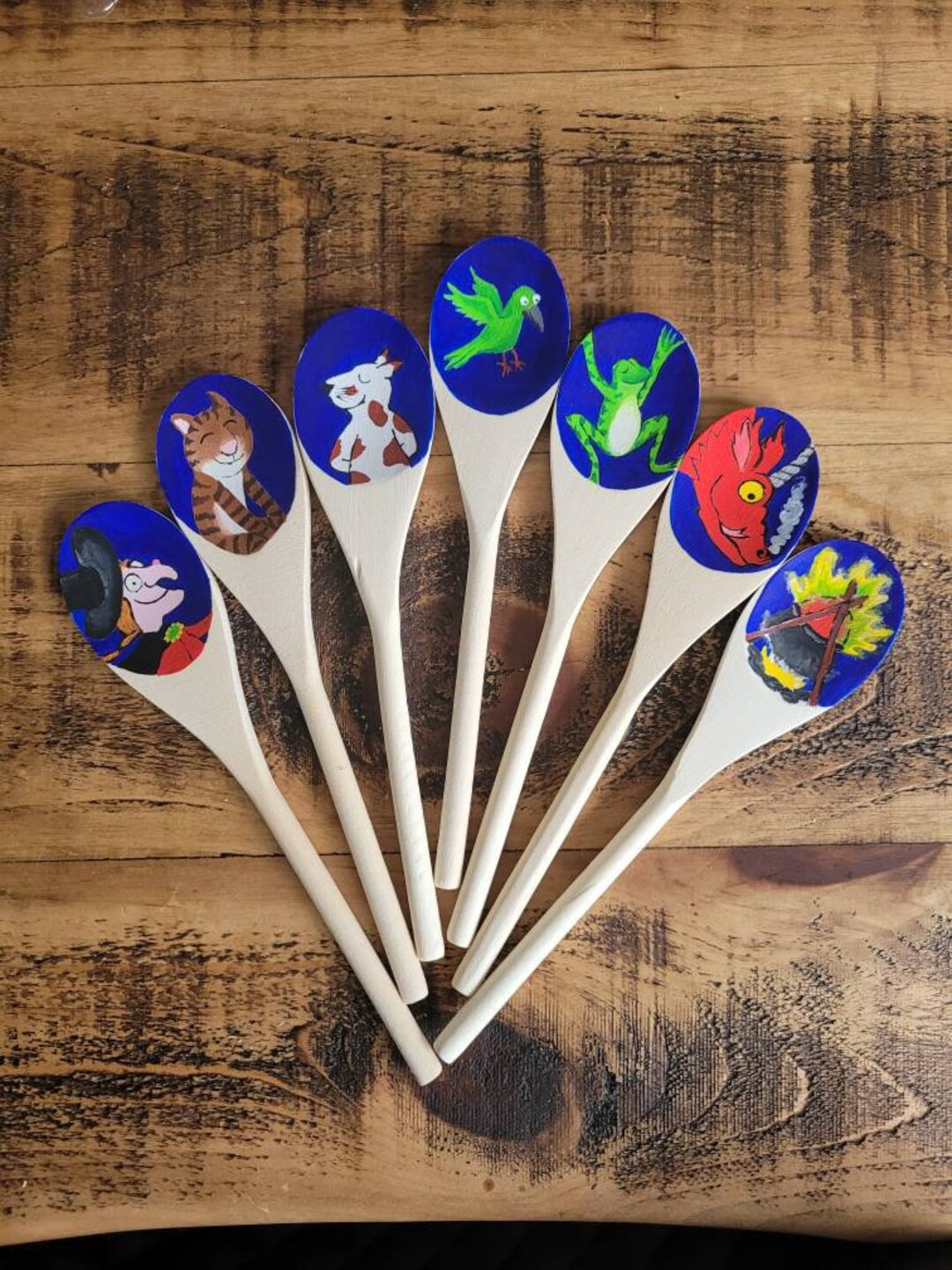 Room on the Broom Story Spoons, Handpainted Spoons, Custom Design ...