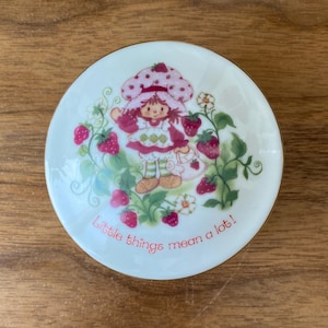 Pudełko na drobiazgi/biżuterię w stylu vintage Strawberry Shortcake „Little Things Mean a Lot”, lata 80.