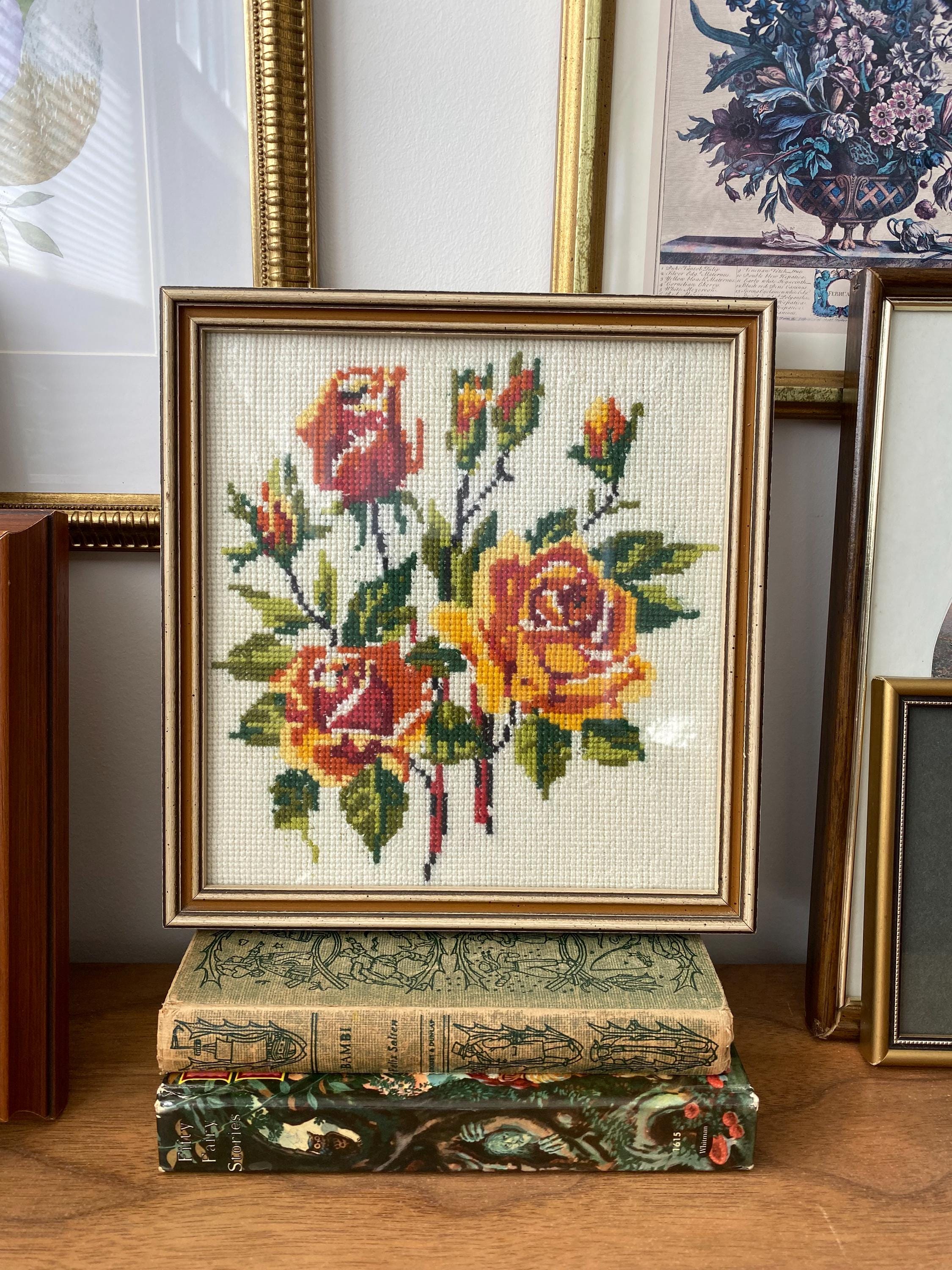 フランスアート　額縁セット　NEEDLEPOINT Vintage Vintage Needlepoint - Etsy Canada