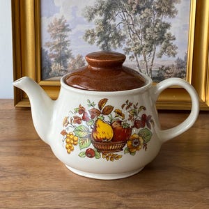 Vintage Sadler, Staffordshire Bountiful Harvest Teapot, Made in England - 1960s