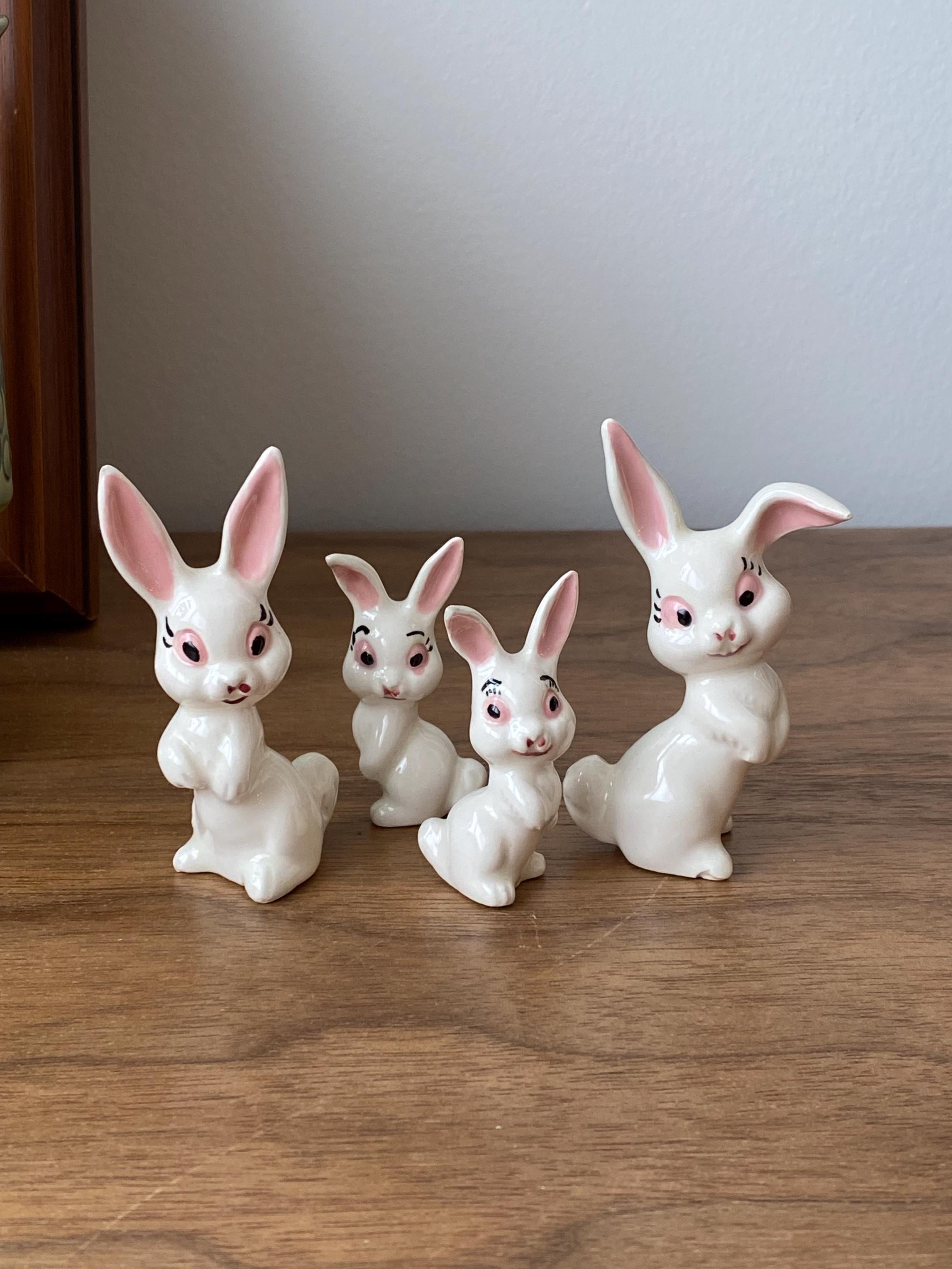 アメリカヴィンテージ うさぎ 陶器 ヴィンテージ陶器製ウサギの家族 – ミッドセンチュリージャパン