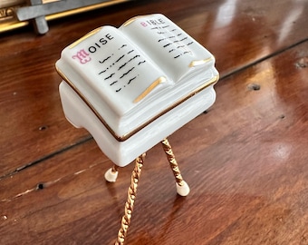 Hand Painted Porcelain Bible Figurine from Limoges, France