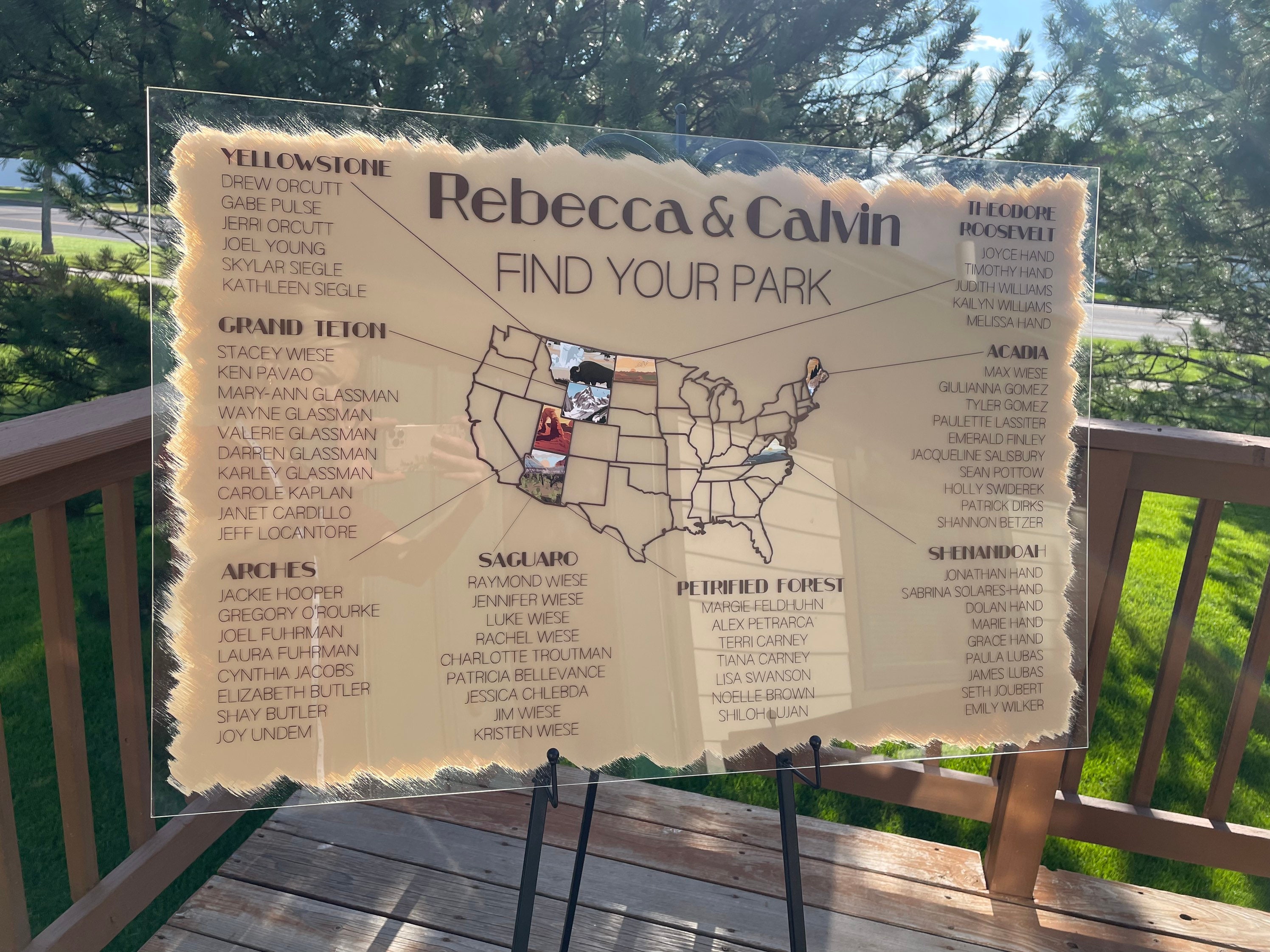 National Park Seating Chart Outdoor Seating Chart Etsy