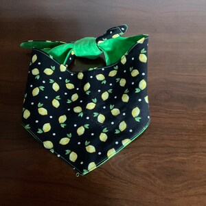 Lemons Dog Bandana: Reversible Tie-On Puppy Gift