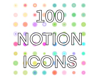 Rainbow Aura Glow Dot Icons for Notion – 100 Gradient Aesthetic Icons, Pastel Minimal UI Pack
