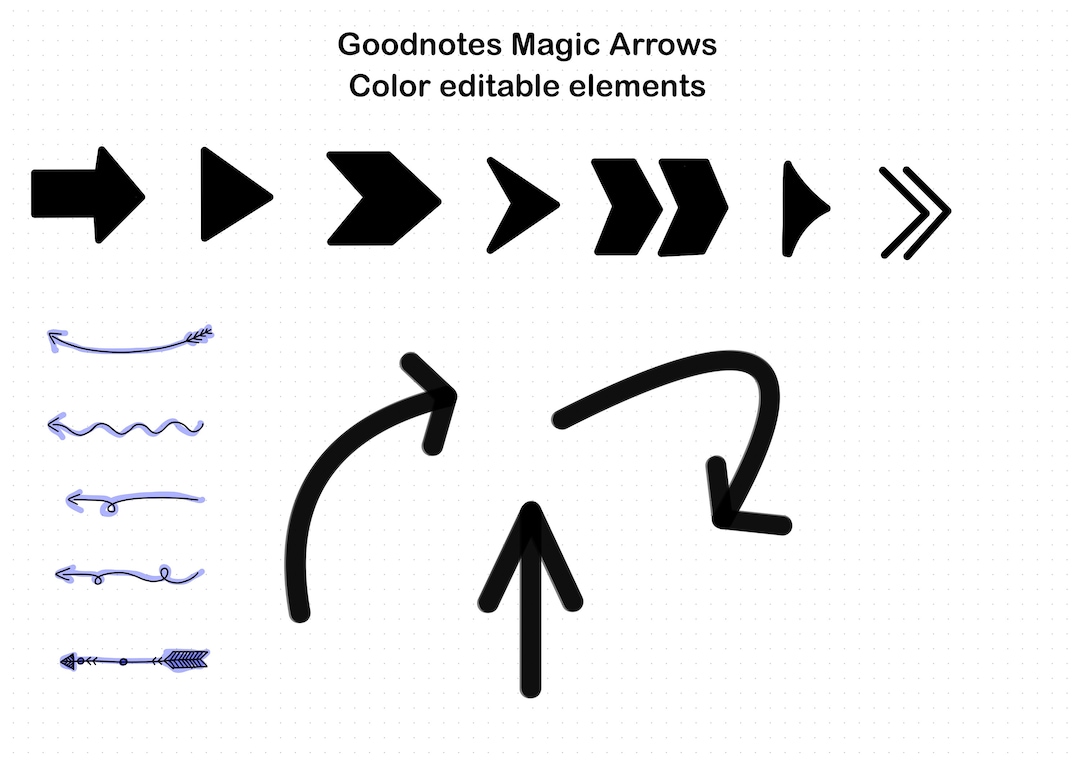 Goodnotes Arrows Color Editable Stickers for Your Digital Etsy